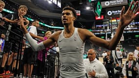 Victor Wembanyama lors du match de pré-saison NBA entre le Orlando Magic et les San Antonio Spurs - 09/10/2024