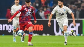 Aouar et Sanson lors d'OM-Lyon le 10/11/2019