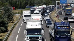 Un embouteillage sur l'autoroute A9 (photo d'illustration).
