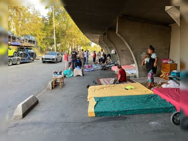 Un campement illégal installé sur le boulevard du Mercantour, à Nice.