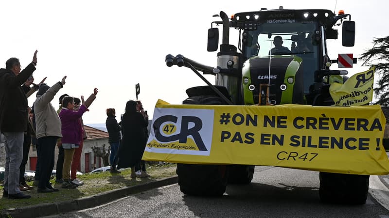 Un tracteur de la Coordination rurale à Villeneuve-sur-Lot, le 29 janvier 2024