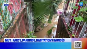 Intempéries dans le Var: au Muy, des parcs, parkings et habitations inondées 