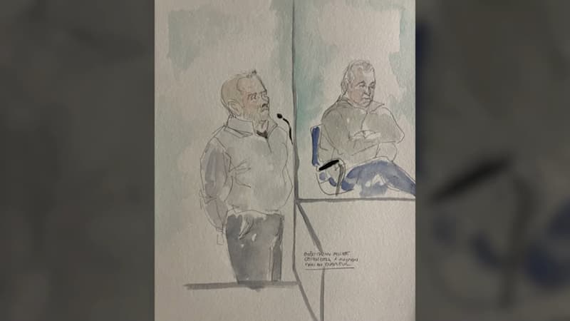 Croquis du procès des viols de Mazan le 9 octobre 2024.