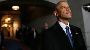 Barack Obama le 20 janvier 2017, jour de l'investiture de son successeur, Donald Trump.