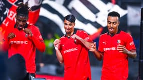 Les Rennais célèbrent leur deuxième but face au Panathinaïkos en Ligue Europa