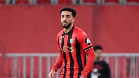 Mohamed Abdelmonem lors du match Nice-Lens le 8 février 2025