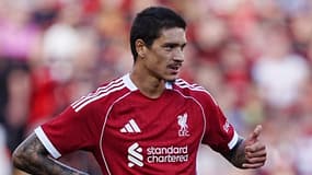 L'Uruguayen Darwin Nunez lors d'un amical avec Liverpool contre Bilbao à Anfield, le 4 août 2025