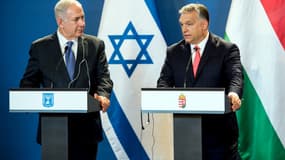 Benjamin Netanyahu et Viktor Orban à Budapest, en Hongrie, le 18 juillet 2017. (Photo d'archive)