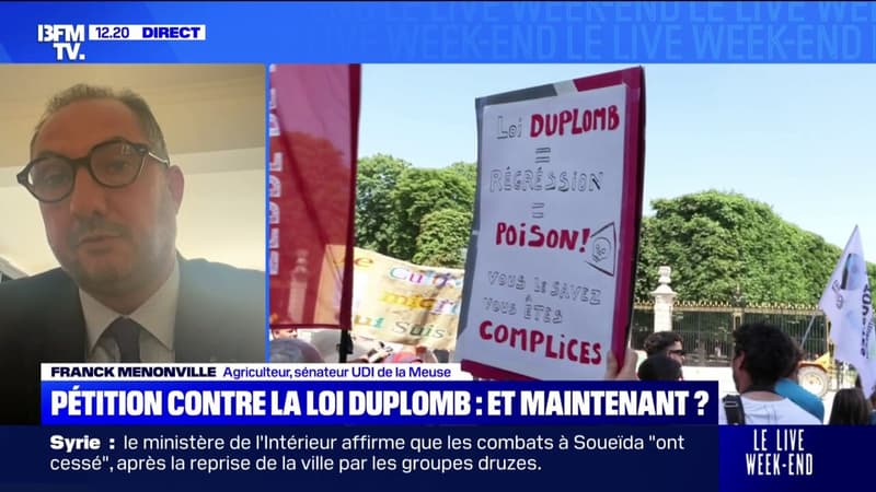 Franck Menonville, sénateur UDI et co-auteur de la loi Duplomb: 