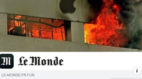 Une publicité pour une fausse page du Monde. Une publicité pour une fausse page du Monde.