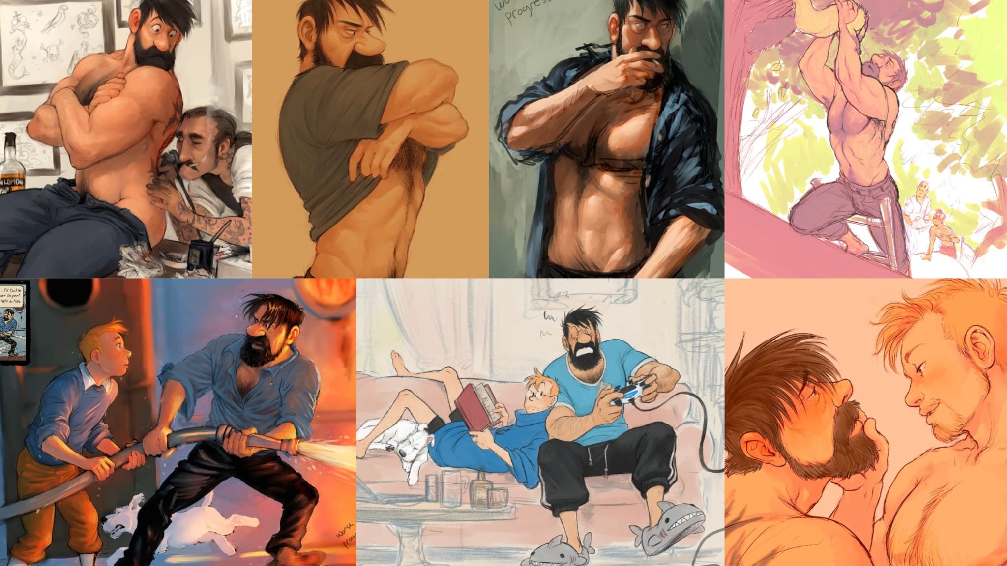 Des fanarts de Haddock par l'illustrateur Hads