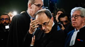 L'archevêque de Lyon Philippe Barbarin, le 7 janvier 2019 lors de son arrivée au tribunal correctionnel de Lyon. 