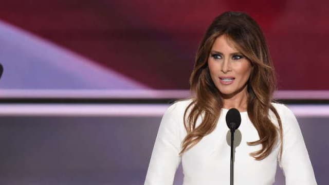 Melania Trump lors de son discours à la convention républicaine de Cleveland, le 18 juillet 2016.