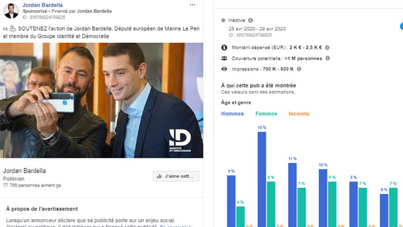 Capture d'écran Facebook