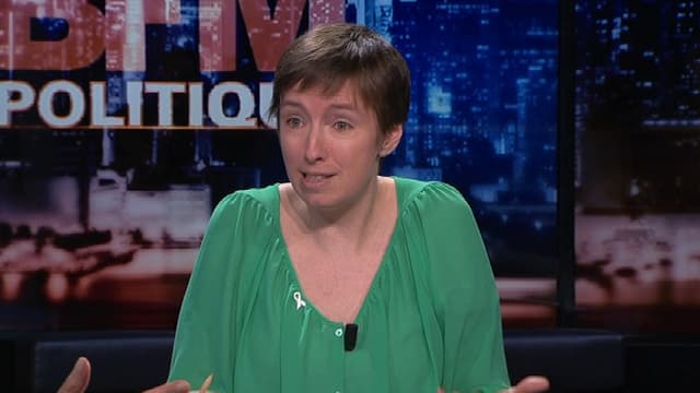 Caroline de Haas sur le plateau de BFM Politique, le 6 mars.