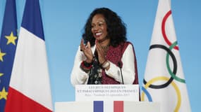 La ministre des Sports Laura Flessel lors d'une cérémonie à l'Elysée après l'attribution des JO de 2024 à la ville de Paris