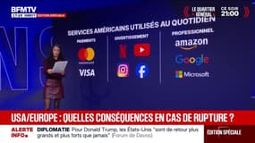 LES ÉCLAIREURS - Quels services les États-Unis pourraient-ils bloquer en cas de guerre commerciale avec l'Union Européenne ? 