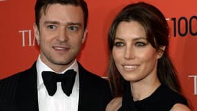 Justin Timberlake and Jessica Biel, lors d'un gala à New York, le 23 avril 2013