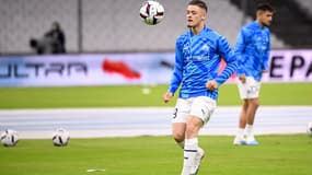 Vitinha à l'échauffement avec l'OM.
