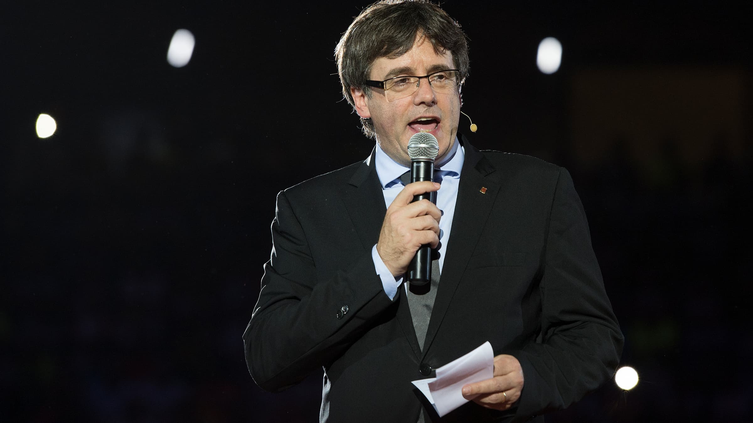 Le président de la Catalogne, Carles Puigdemont, lors du lancement de la campagne des séparatistes, le 14 septembre. Le président de la Catalogne, Carles Puigdemont, lors du lancement de la campagne des séparatistes, le 14 septembre.