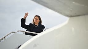 Kamala Harris le 3 novembre 2024 dans le Connecticut (États-Unis).