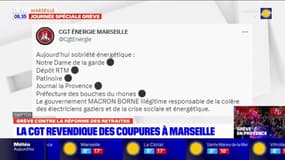 Réforme des retraites: la CGT revendique des coupures de courant à Marseille