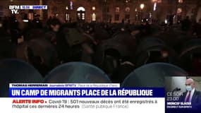 Un camp de migrants installé place de la République à Paris