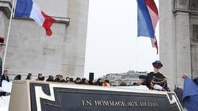 A l'occasion des cérémonies de commémoration de l'Armistice du 11 novembre 1918 à Paris, Nicolas Sarkzy a dévoilé une plaque célébrant le courage de quelque 2.500 jeunes français qui décidèrent de célébrer le 11-Novembre en 1940, bravant l'armée allemande