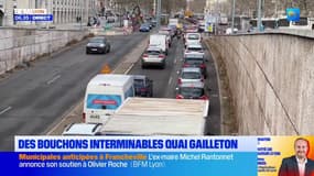 Lyon: des bouchons interminables quai Gailleton 