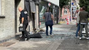 Un distributeur de billets soufflé par une explosion à Strasbourg, le 23 juillet 2024 dans la matinée.