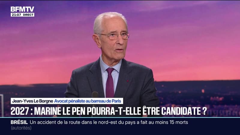 Réquisitions/Marine Le Pen: "L'intention du parquet n'est pas d'éliminer Marine Le Pen du champ présidentiel", affirme Jean-Yves Le Borgne, avocat pénaliste au barreau de Paris