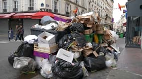 Des poubelles dans les rues de Paris.