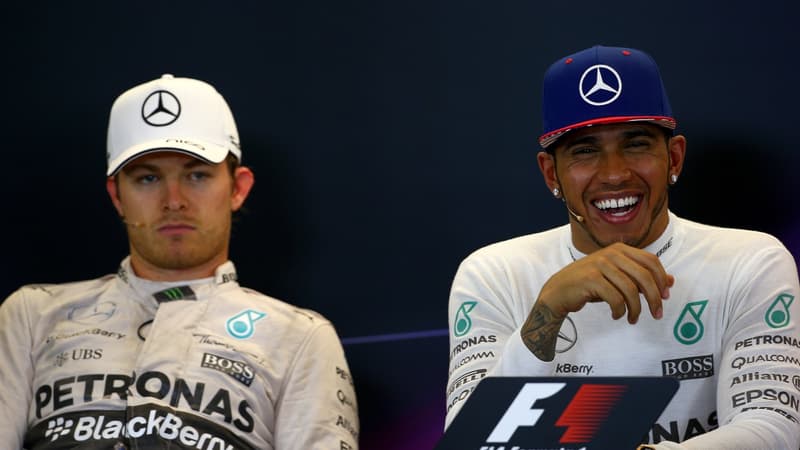 Lewis Hamilton et Nico Rosberg (à gauche)