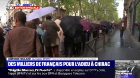 Hommage populaire rendu à Jacques Chirac: une immense file d'attente d'au moins 600 mètres pour accéder aux Invalides