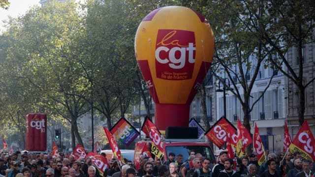 Manifestation de la CGT pour les salaires, à Paris le 27 octobre 2022