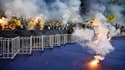 Les fumigènes utilisés par les supporters nantais lors de la finale de la Coupe de France