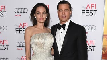 Brad Pitt et Angelina Jolie à l'avant-première de "Vue sur mer", en 2015.