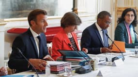 Emmanuel Macron, lors du Conseil des ministres du 24 août 2022