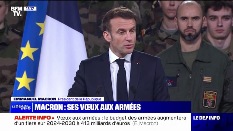 Le budget des Armées augmentera d'un tiers sur 2024-2030 à 413 milliards d'euros annonce Emmanuel Macron