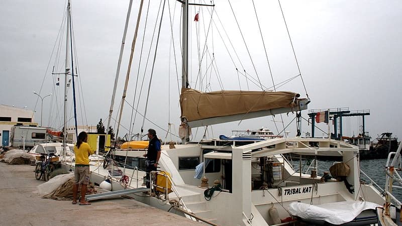 Le «Tribal Kat», catamaran des époux Colombo.