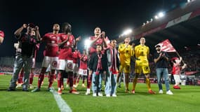 Les joueurs du Stade Brestois, à Brest le 10 mai 2024