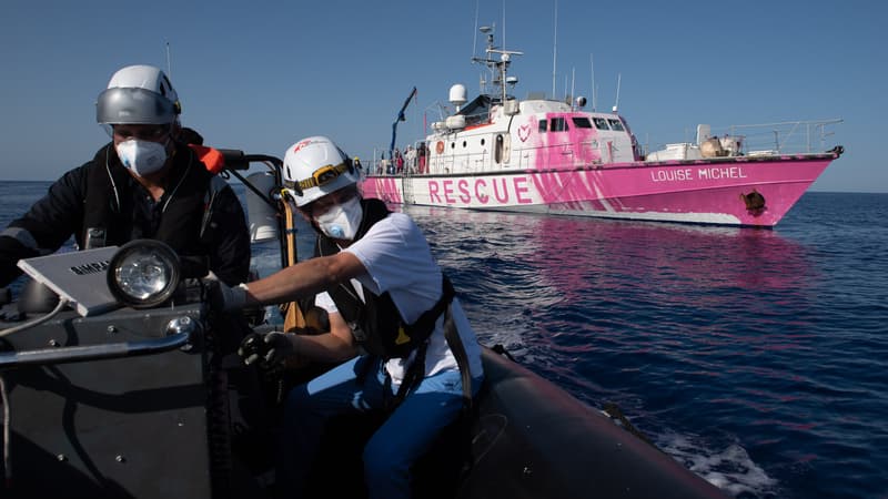 Le navire humanitaire Louise Michel, affrété dans le plus grand secret par le street artiste Banksy 