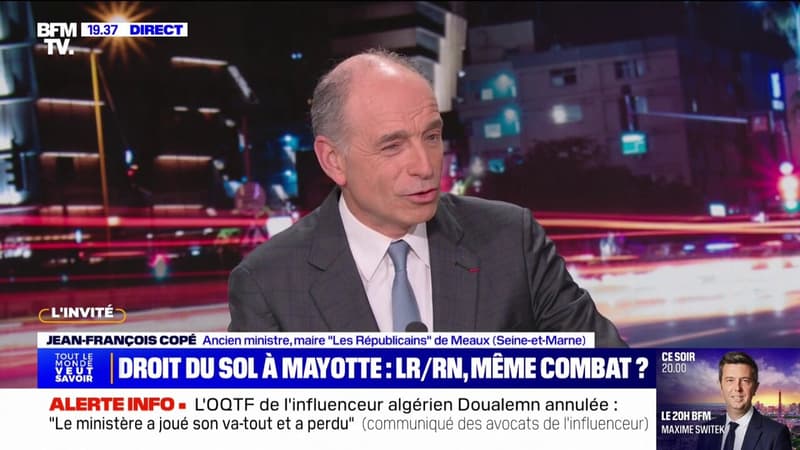 Droit du sol à Mayotte: "Le sujet c'est pour ceux qui sont nés de parents en situation irrégulière", estime Jean-François Copé (LR)