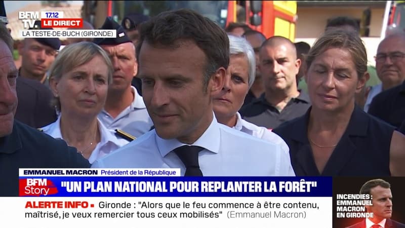 EN DIRECT - Emmanuel Macron annonce le lancement d'un chantier pour replanter les forêts détruites par les incendies en Gironde