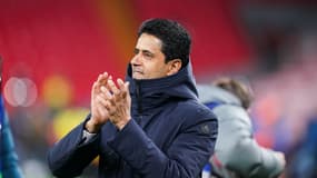  Nasser al-Khelaïfi lors du match Liverpool-PSG (0-1, 1 t.a.b. 4), le 11 mars 2025