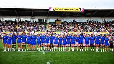 Le XV de France féminin face à l'Afrique du Sud le 7 septembre 2025 à Northampton