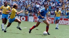 Michel Platini lors de France-Brésil, à la Coupe du monde 1986