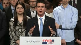 Manuel Valls en meeting à Liévin dans le Pas-de-Calais.