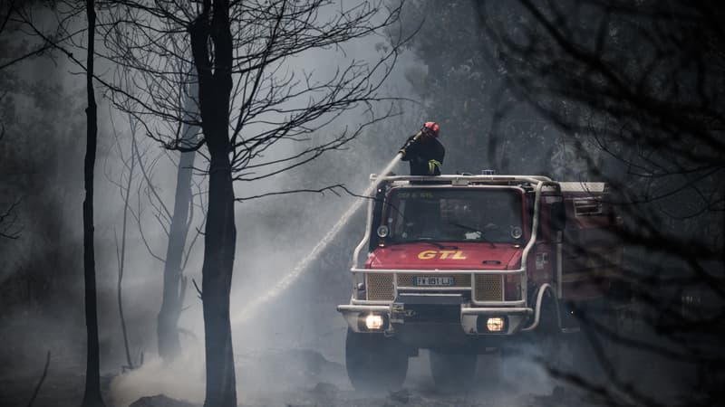 Incendie en Gironde: 1800 hectares brûlés et 700 pompiers mobilisés à Saumos