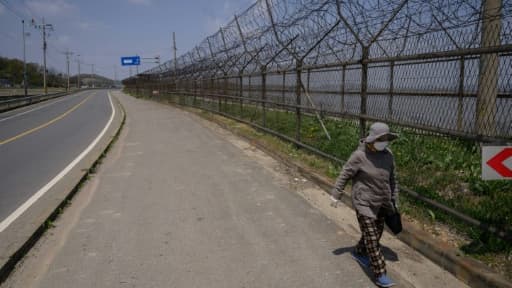 La Zone démilitarisée (DMZ) sépare les deux Corées, le 23 avril 2020